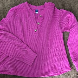 Old Navy Bright Pink Waffle Knit Sweater